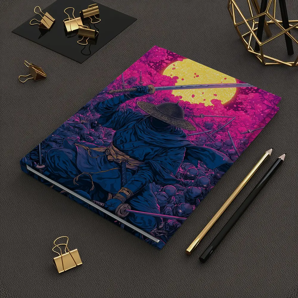 Samurai Warrior Rising Against Pink Moon – Notebooks