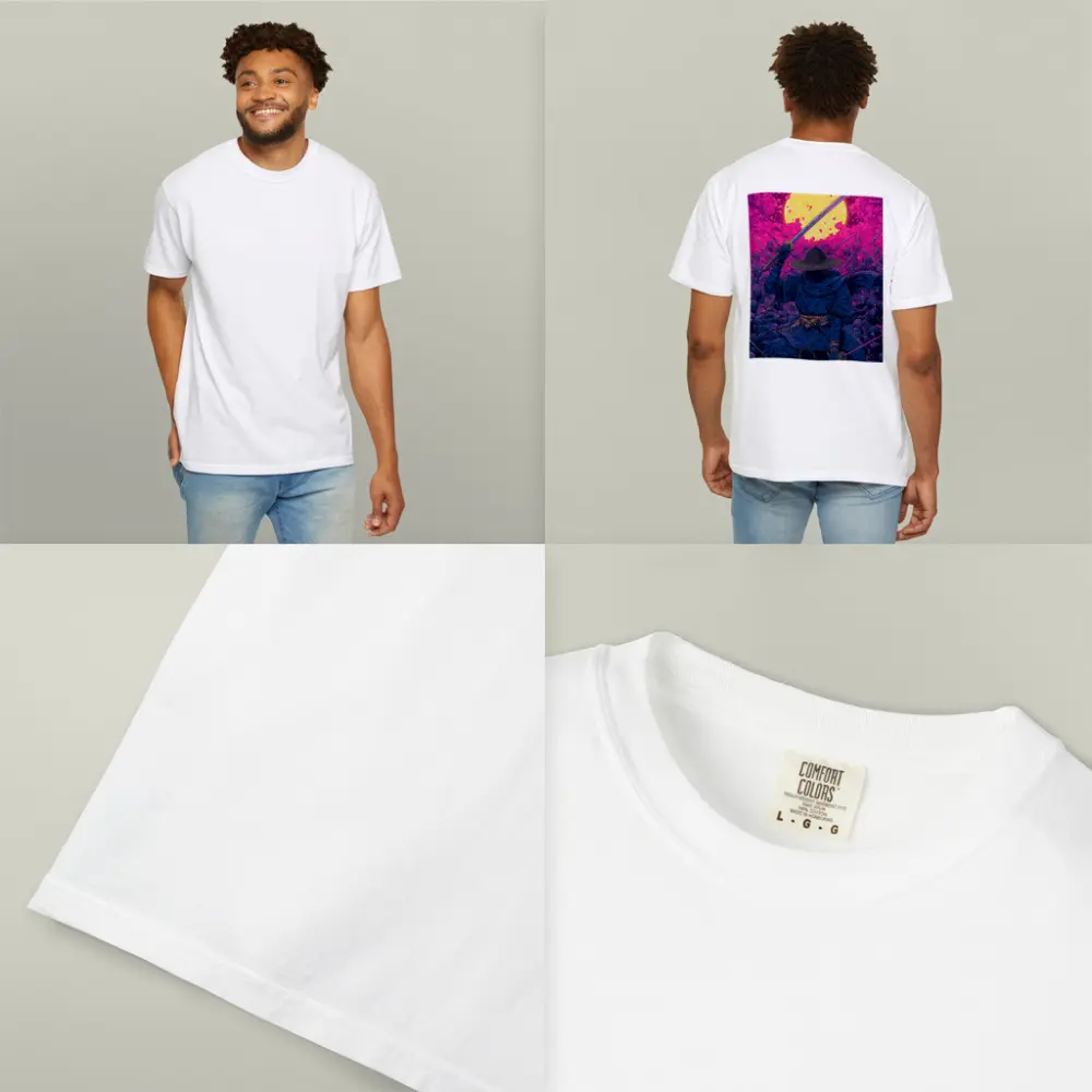 Samurai Warrior Rising Against Pink Moon – T-Shirts