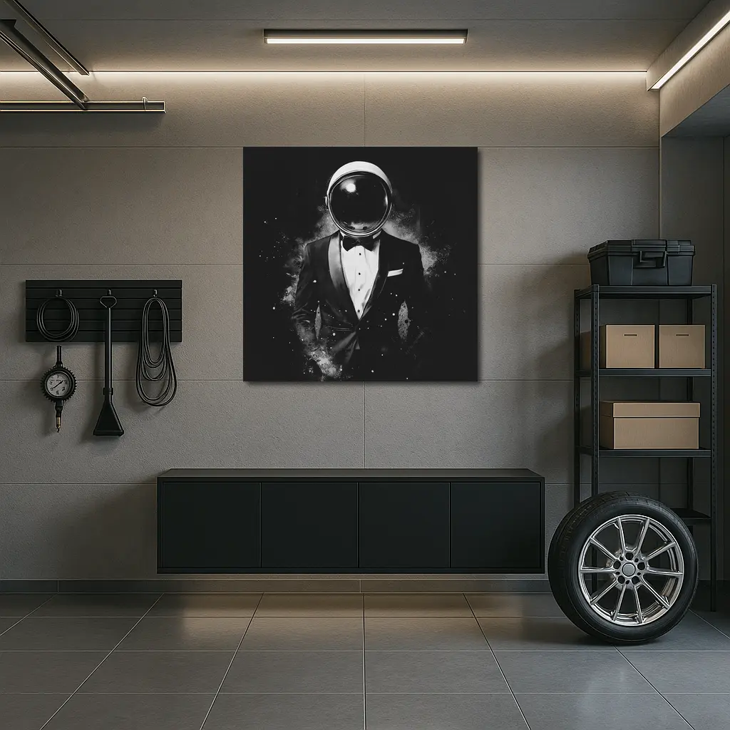 Astronaut Tuxedo Black White Space Art – Wall Art