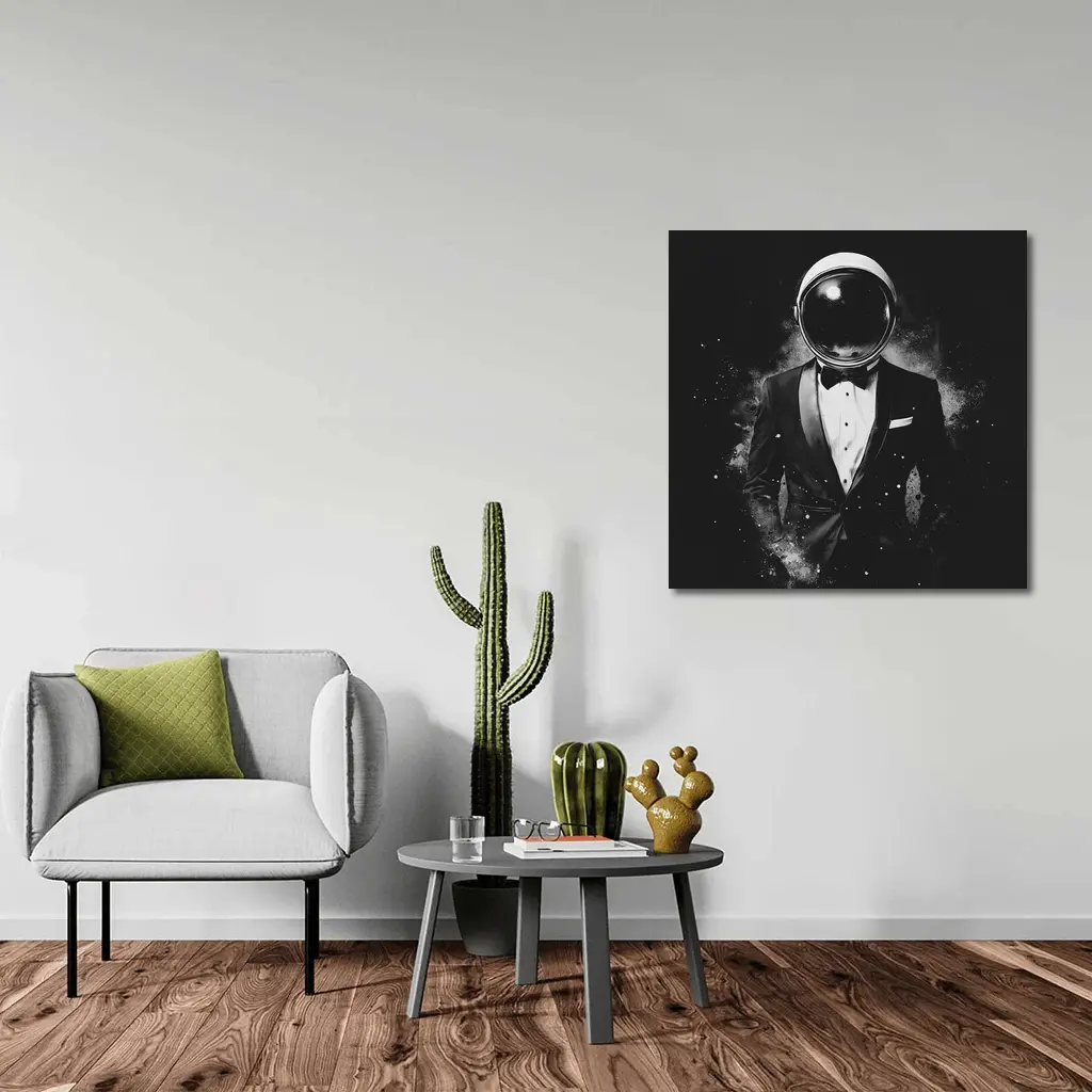 Astronaut Tuxedo Black White Space Art – Wall Art