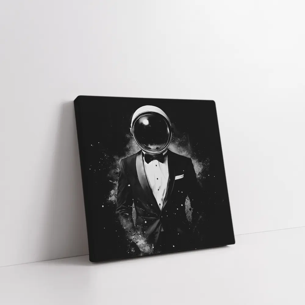 Astronaut Tuxedo Black White Space Art – Wall Art