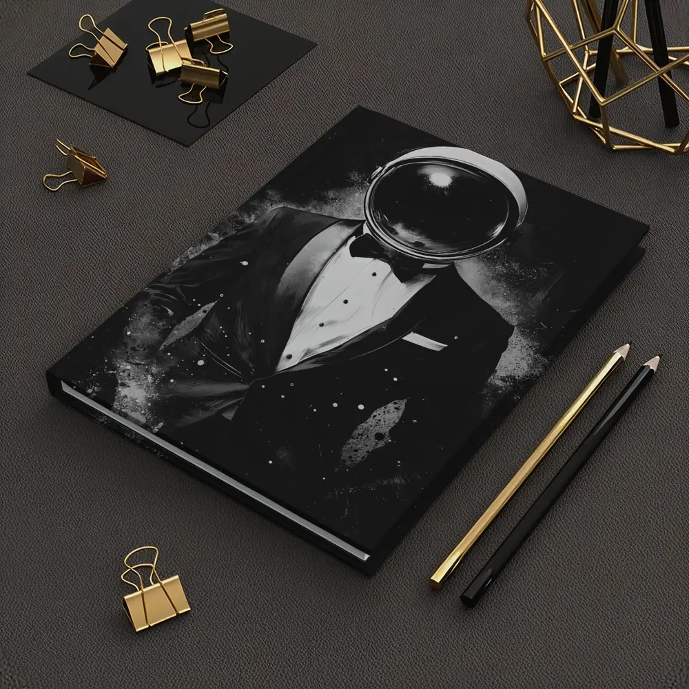 Astronaut Tuxedo Black White Space Art – Notebooks