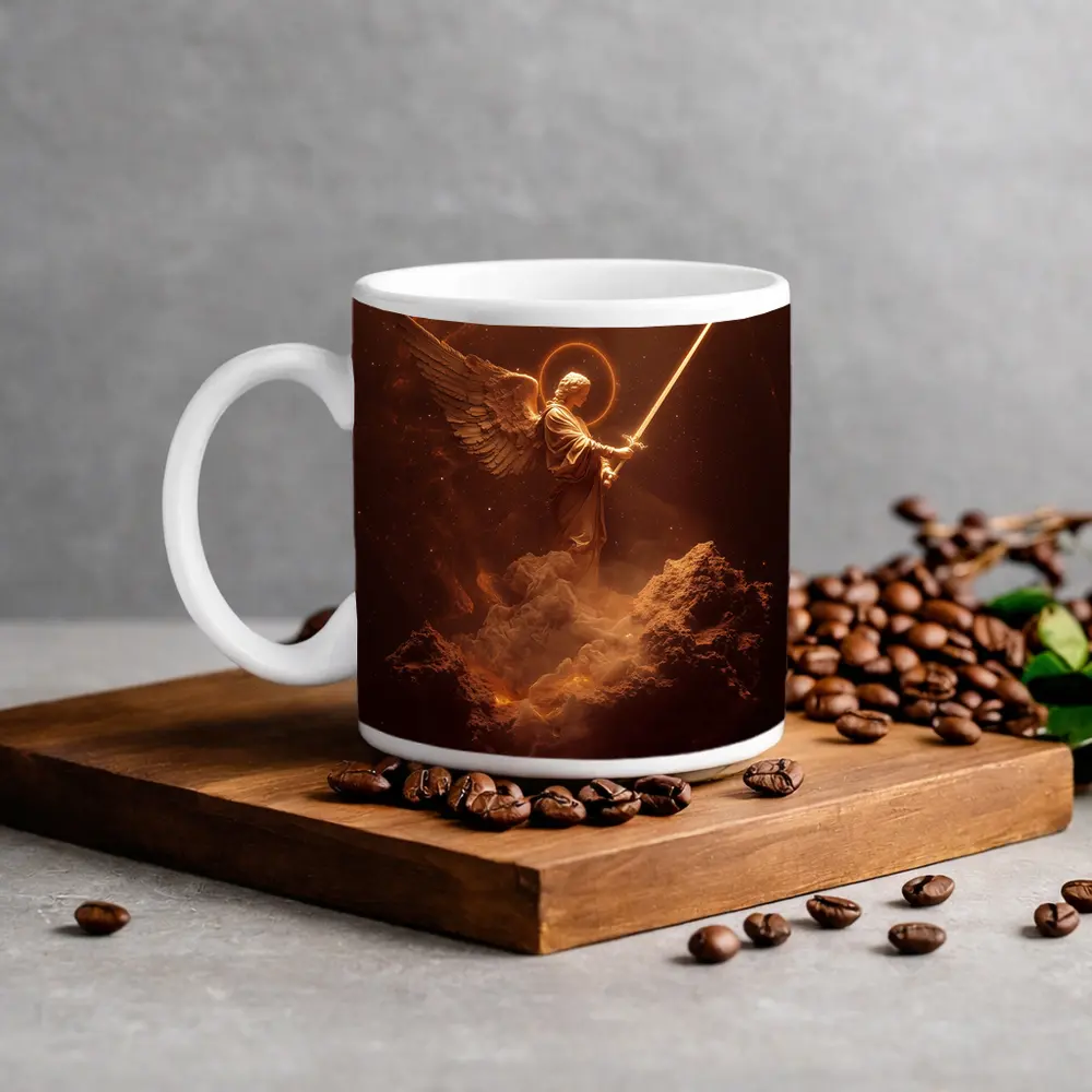 Archangel Warrior With Sword Golden Cosmic – Mugs