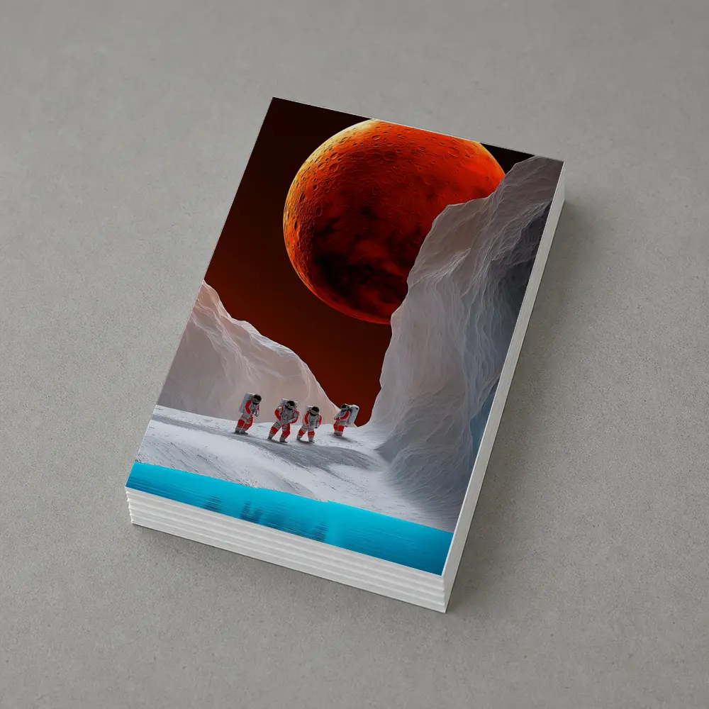 Astronauts Walking On Alien Ice Planet – Postcards