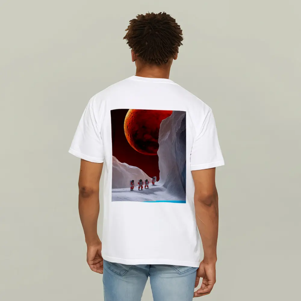 Astronauts Walking On Alien Ice Planet – T-Shirts