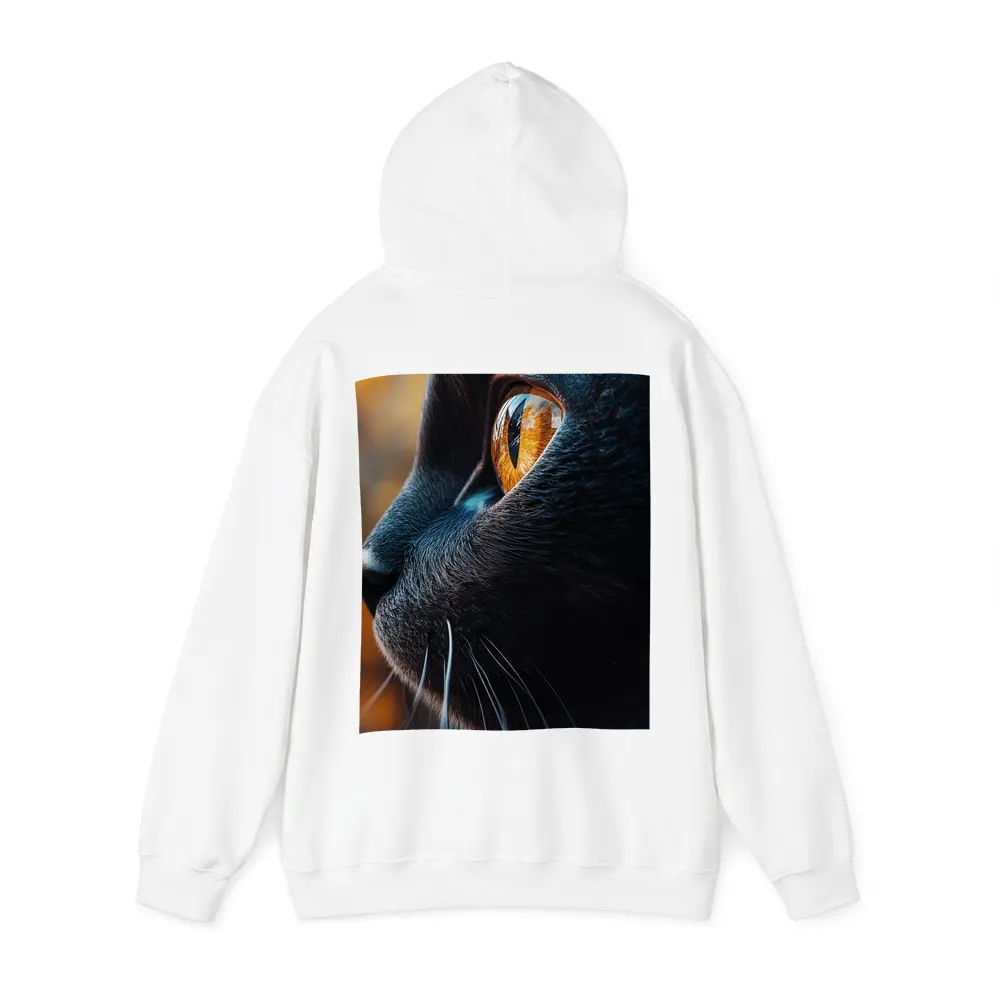 Black Cat Golden Eye Close Up Portrait – Hoodies