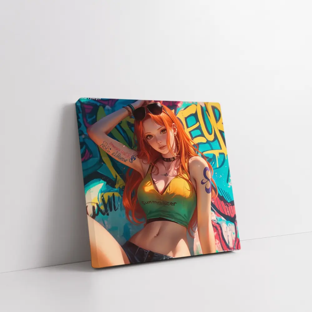 Anime Girl Graffiti Wall Cyberpunk Summer – Wall Art