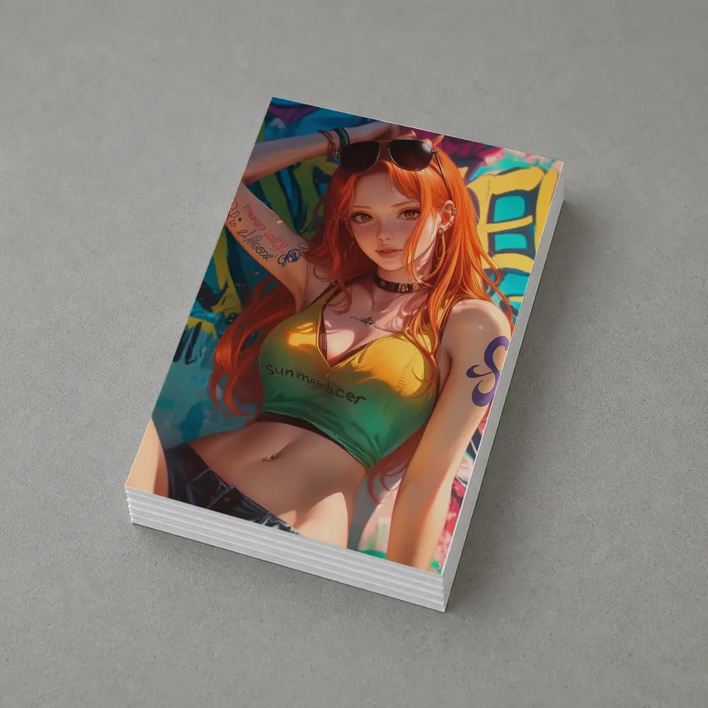 Anime Girl Graffiti Wall Cyberpunk Summer – Postcards