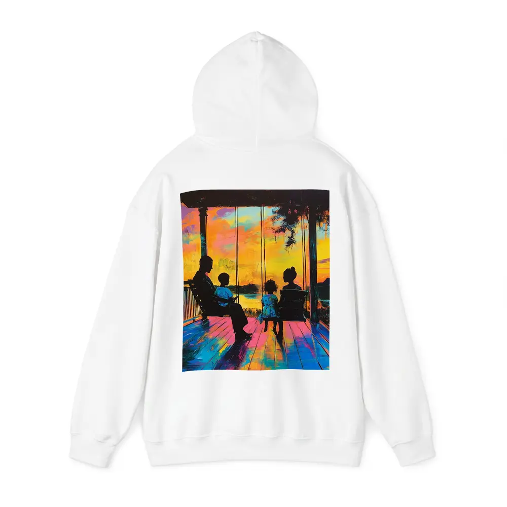 Family Porch Swing Colorful Sunset Painting – Hoodies