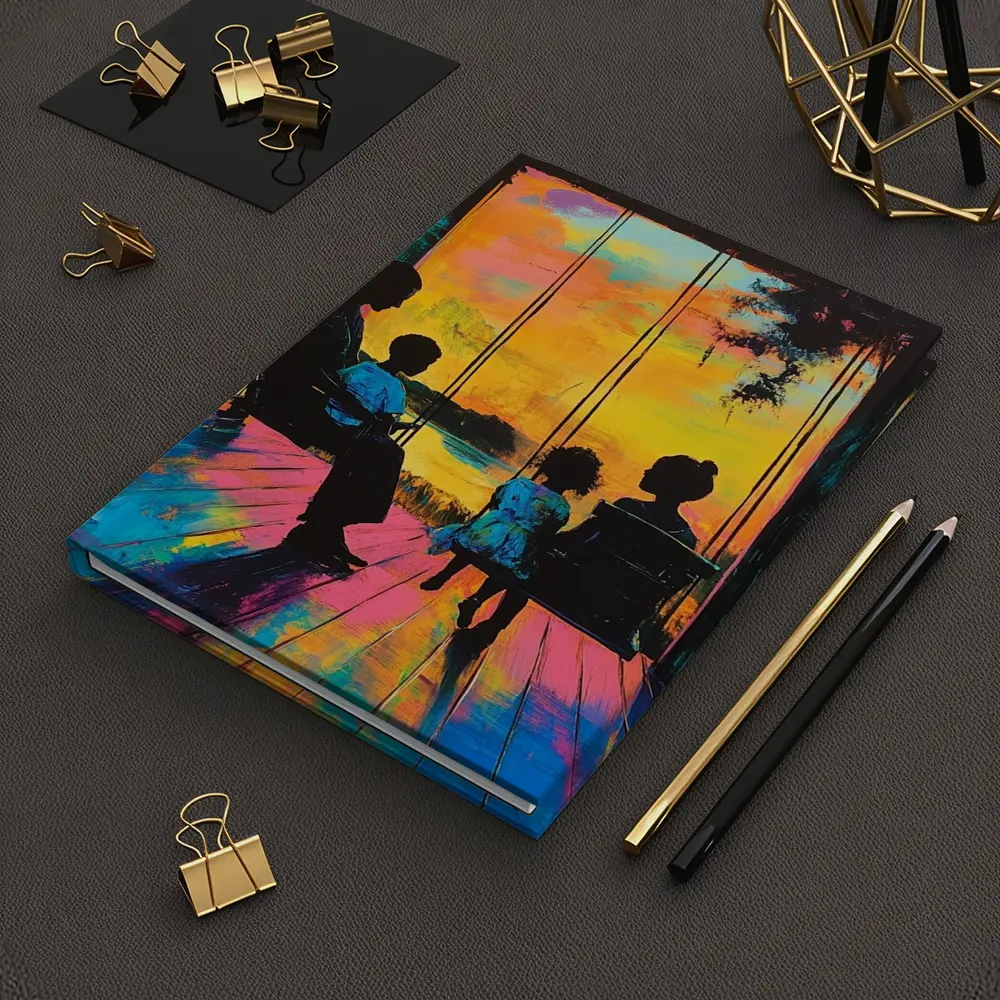 Family Porch Swing Colorful Sunset Painting – Notebooks