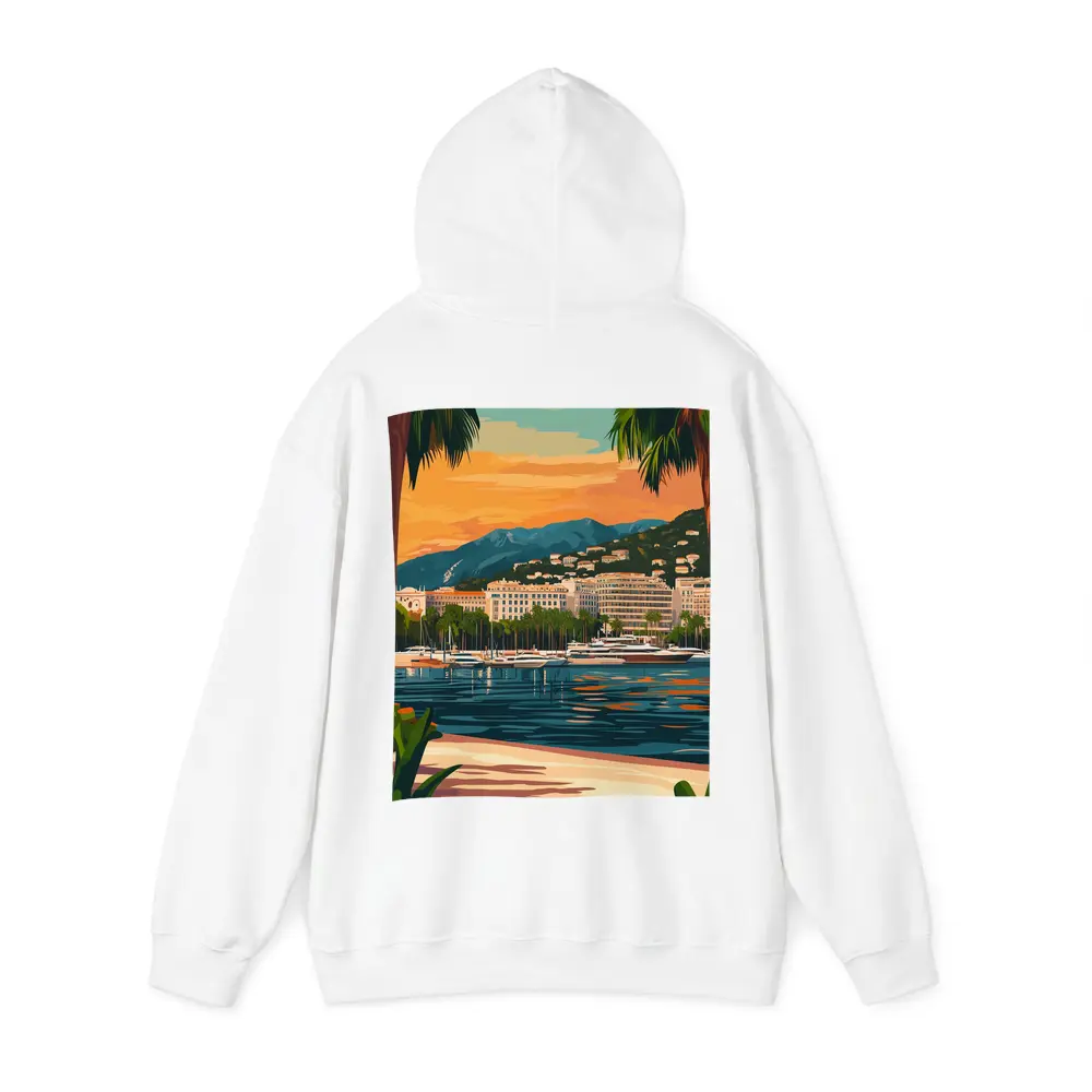 Cannes France Waterfront Sunset Travel Art – Hoodies
