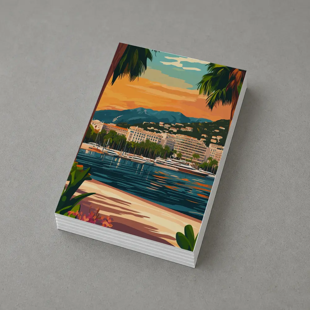 Cannes France Waterfront Sunset Travel Art – Postcards