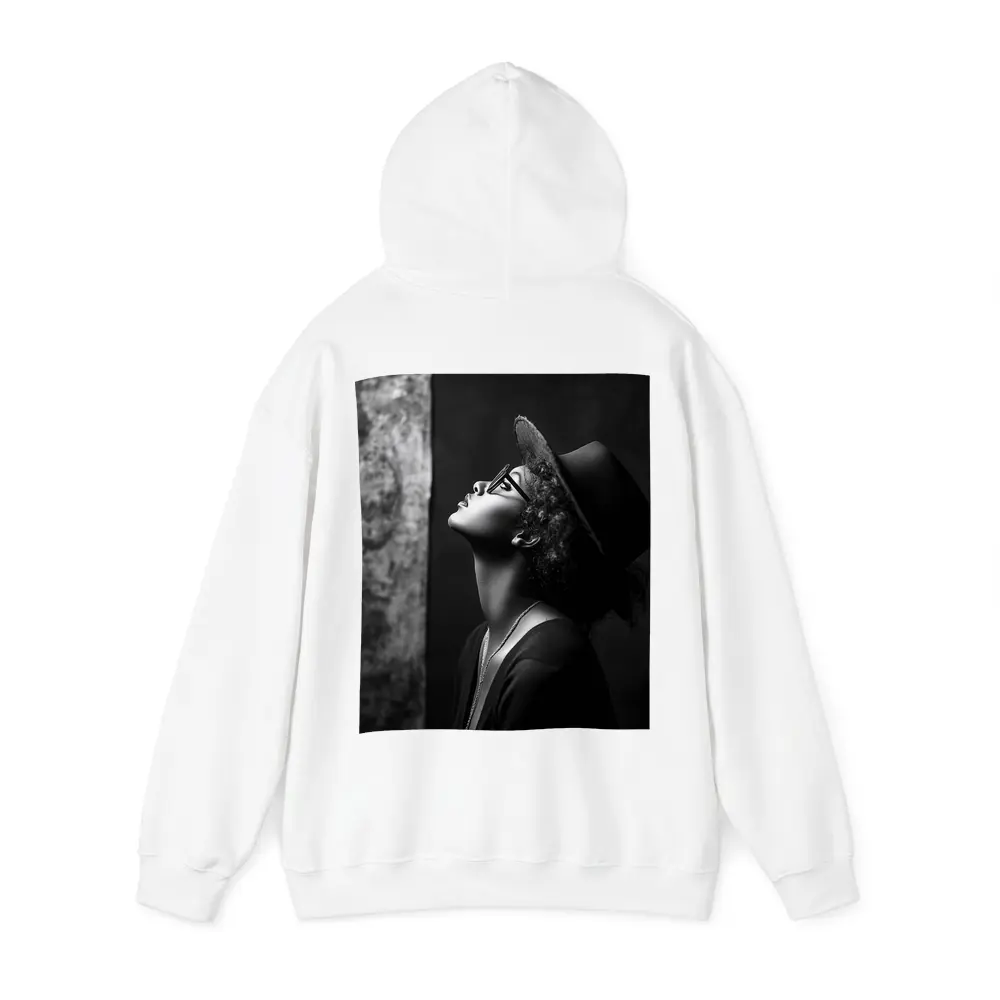 Black and White Woman Portrait Dark Background – Hoodies