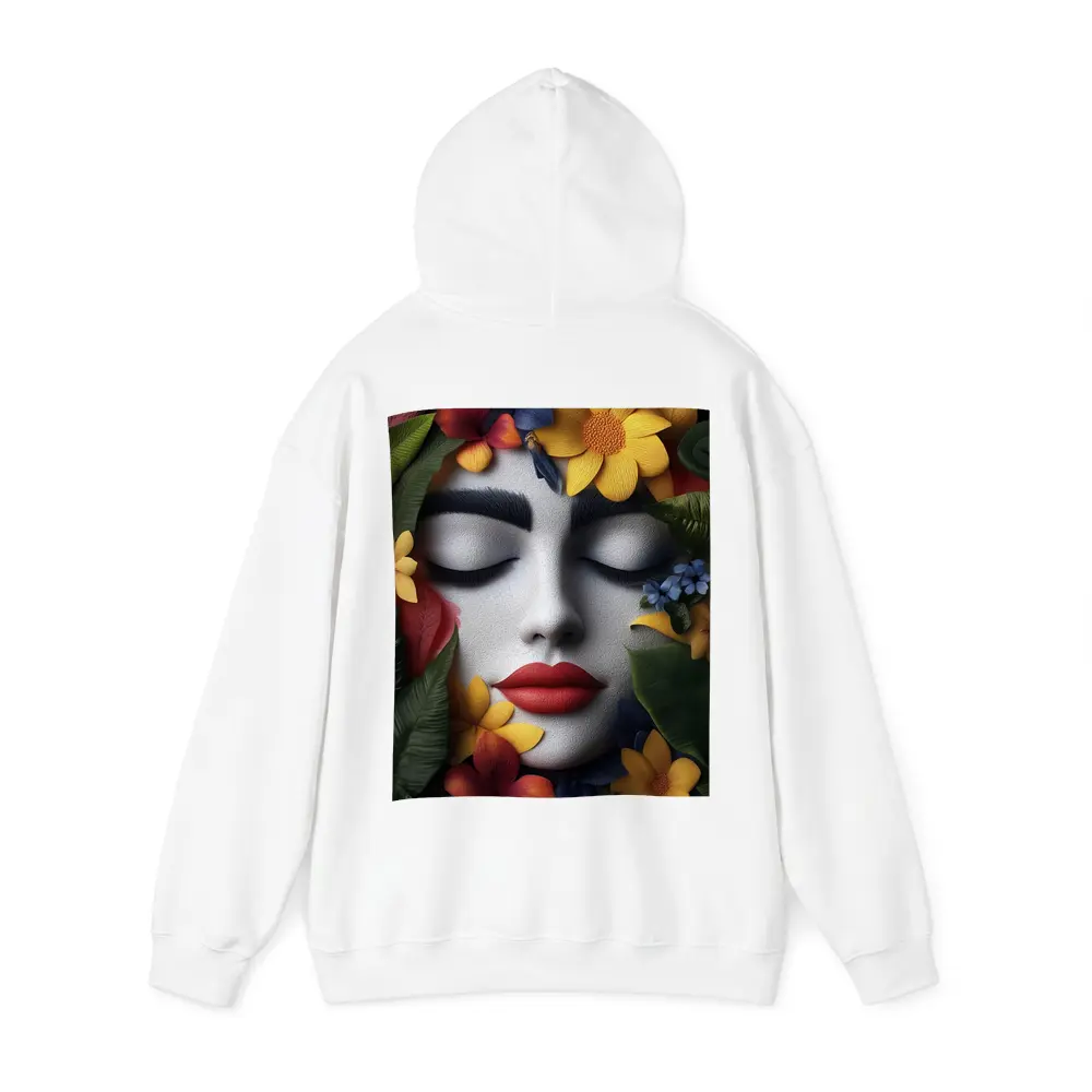 Woman Face Tropical Flowers Colorful Leaves – Hoodies