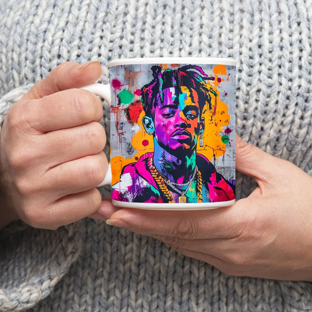 Colorful Hip Hop Portrait Graffiti Wall Art – Mugs