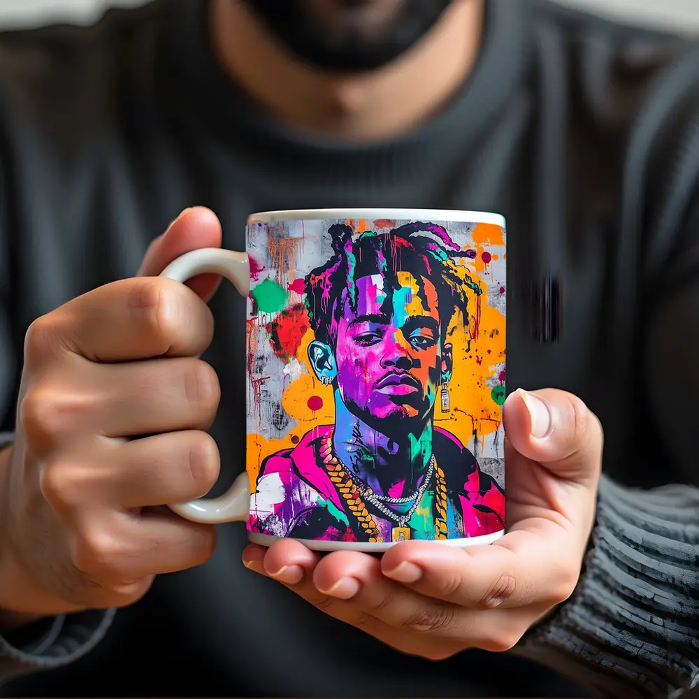 Colorful Hip Hop Portrait Graffiti Wall Art – Mugs