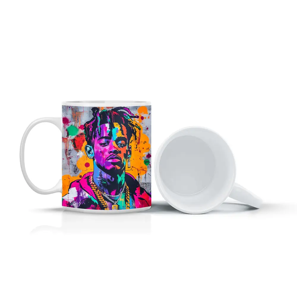Colorful Hip Hop Portrait Graffiti Wall Art – Mugs