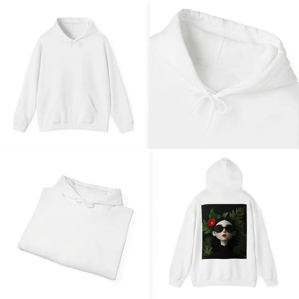Dark Aesthetic Woman Sunglasses Red Flower Leaves – Hoodies