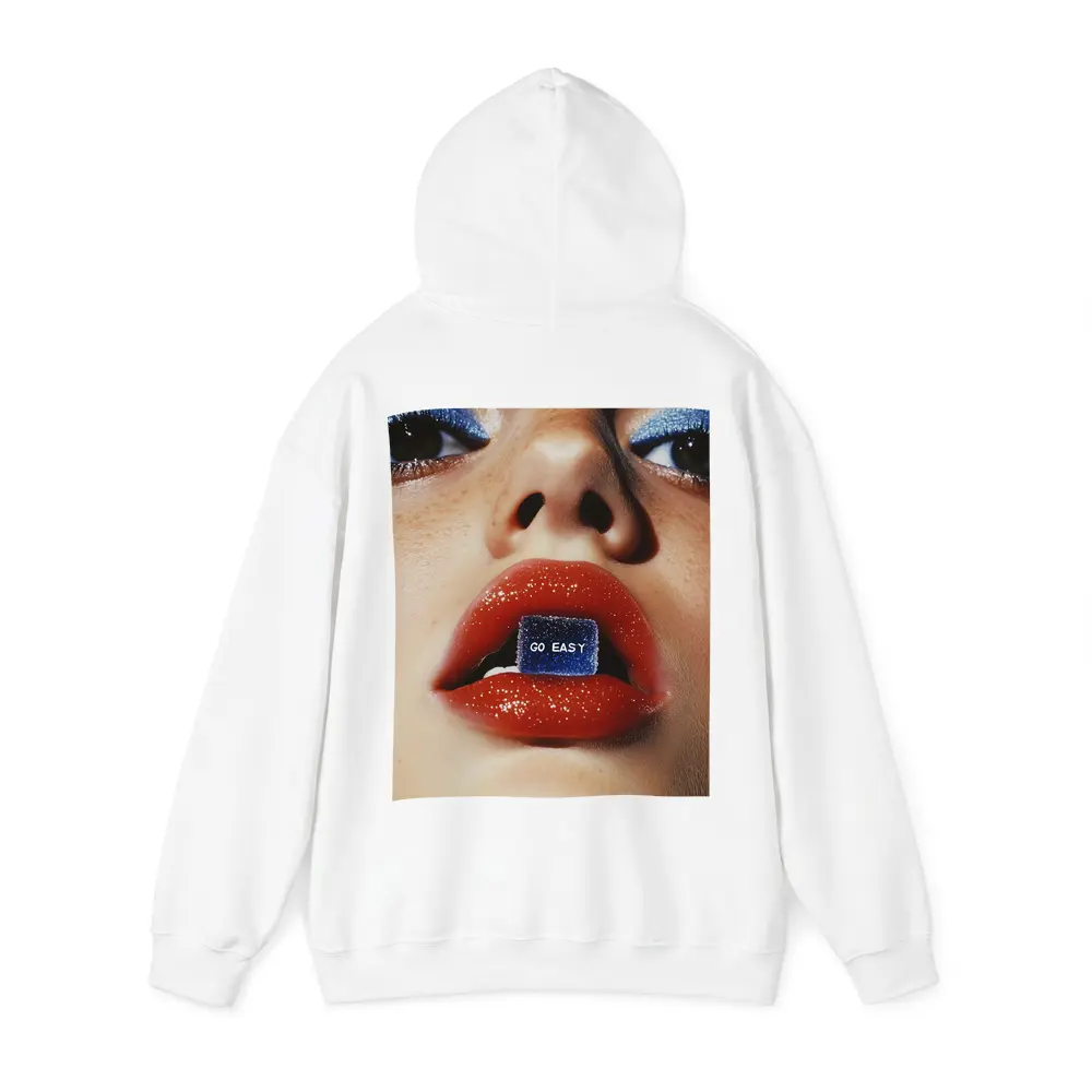 Go Easy Blue Gummy Lips Macro – Hoodies