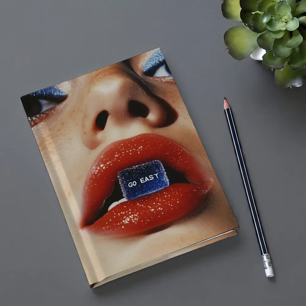 Go Easy Blue Gummy Lips Macro – Notebooks