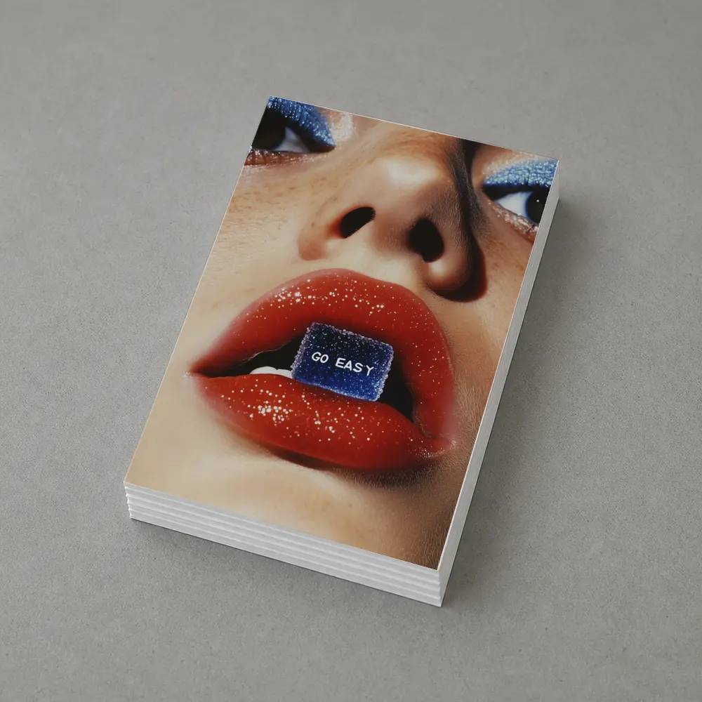 Go Easy Blue Gummy Lips Macro – Postcards