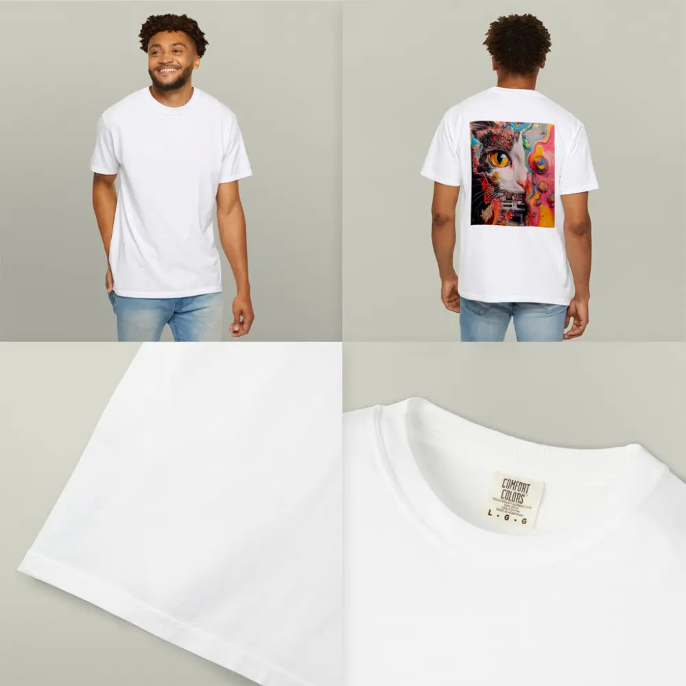 Tuxedo Cat Psychedelic Colorful Abstract Art – T-Shirts