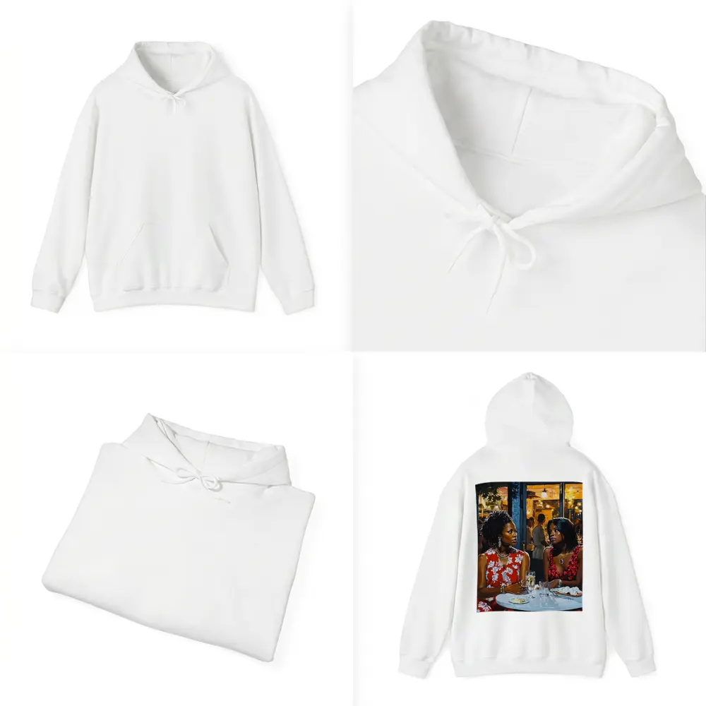 Two Women Dining at Night Restaurant – Hoodies