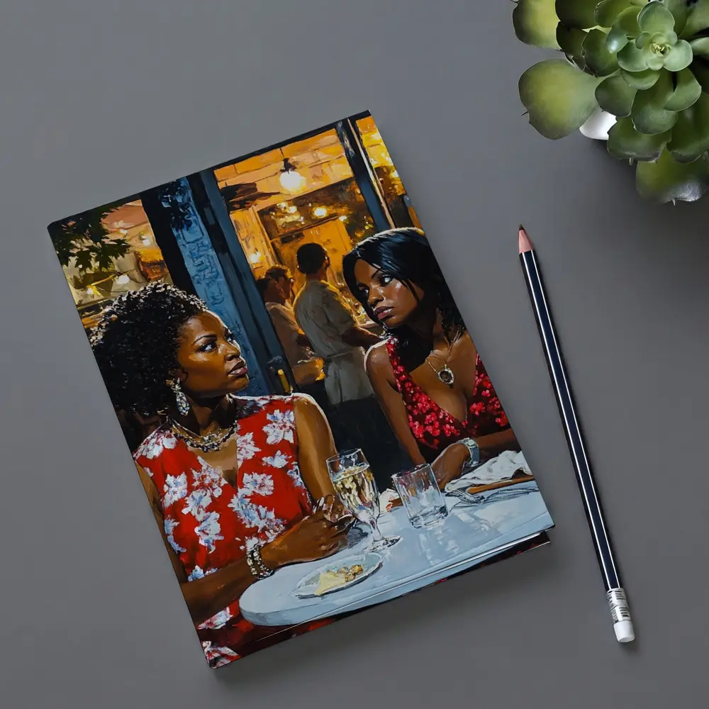 Two Women Dining at Night Restaurant – Notebooks