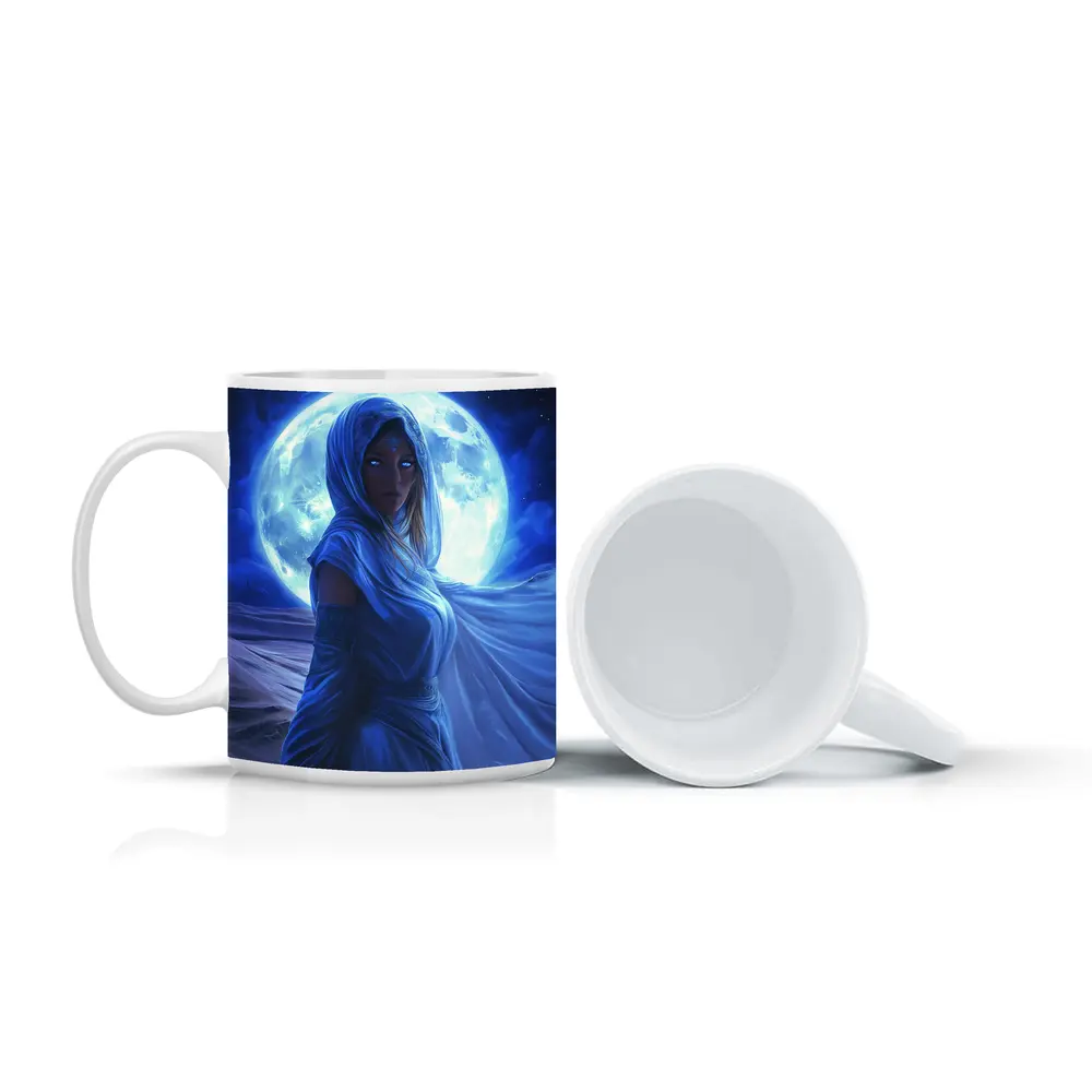 Fantasy Woman Blue Moon Desert Night Art – Mugs