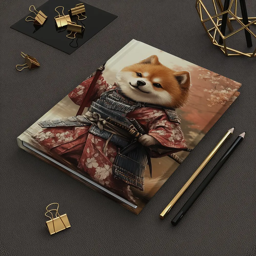 Shiba Inu Samurai Cherry Blossom Warrior Art – Notebooks