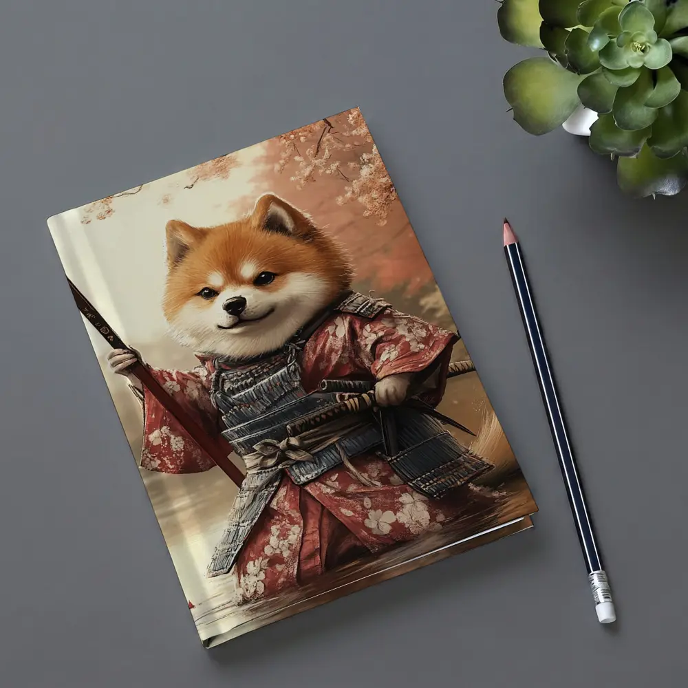 Shiba Inu Samurai Cherry Blossom Warrior Art – Notebooks
