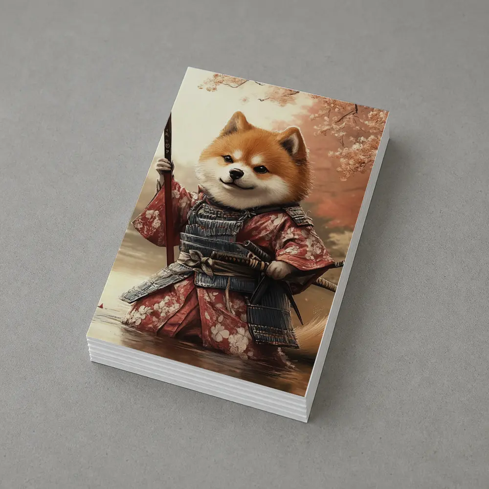 Shiba Inu Samurai Cherry Blossom Warrior Art – Postcards