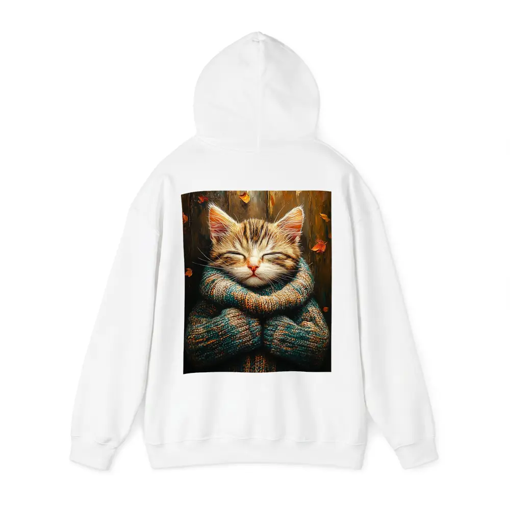 Cozy Tabby Kitten Wrapped In Knit Sweater – Hoodies