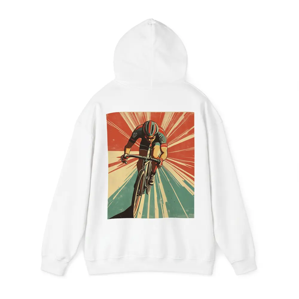 Retro Cyclist Racing Sunburst Propaganda Art Style – Hoodies