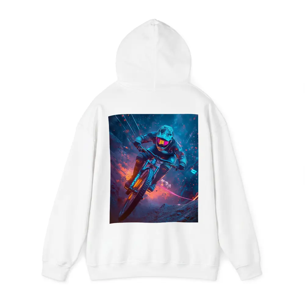 Neon Downhill Mountain Biker Cyberpunk Style – Hoodies
