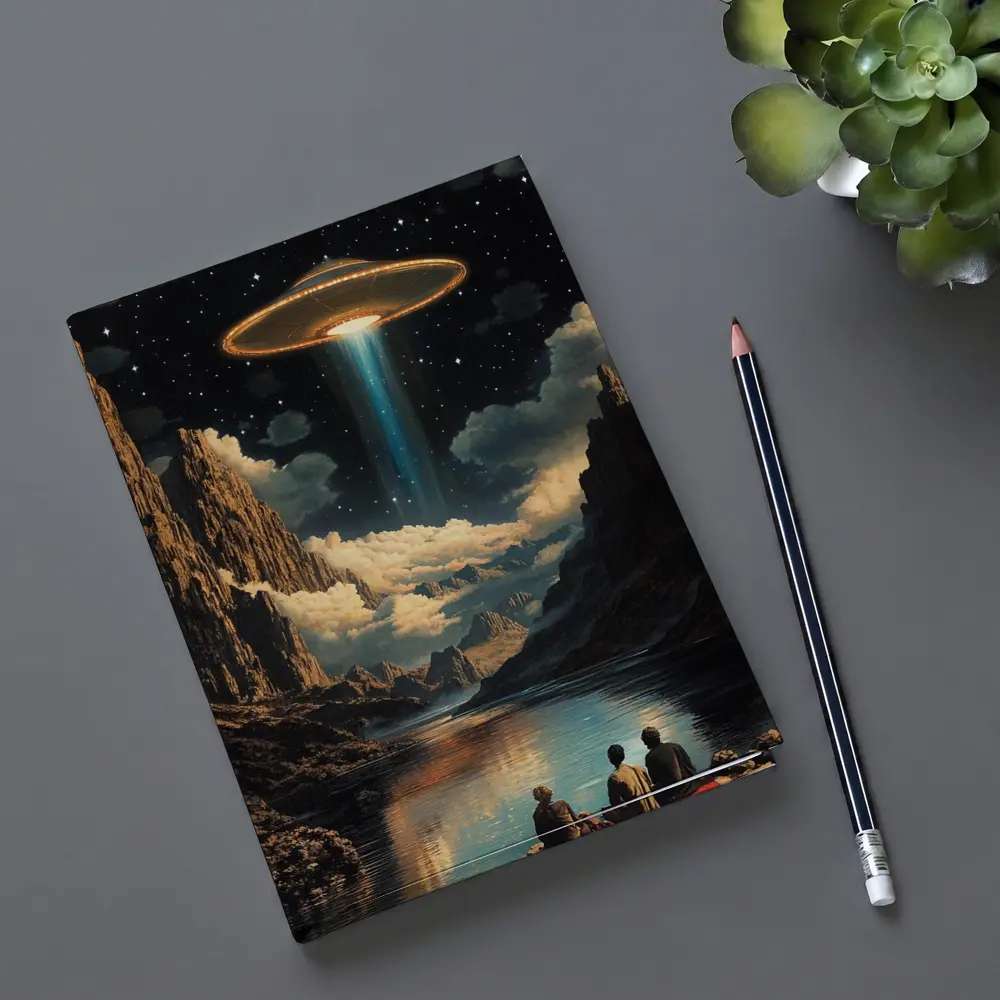 UFO Abduction Beam Canyon Night Sky – Notebooks