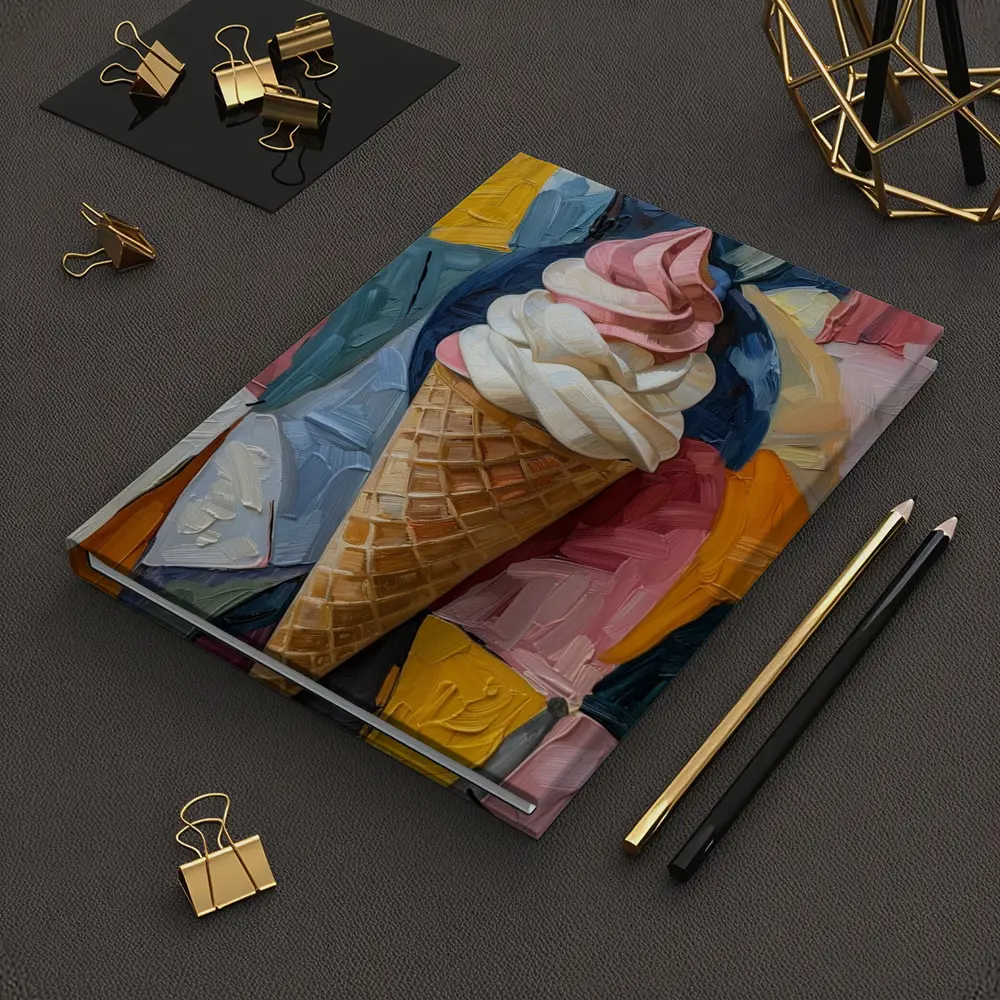 Soft Serve Ice Cream Cone Oil Painting – Notebooks