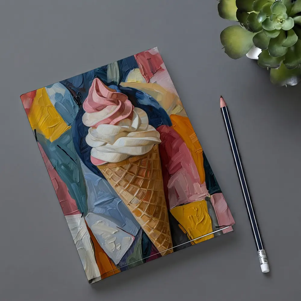 Soft Serve Ice Cream Cone Oil Painting – Notebooks