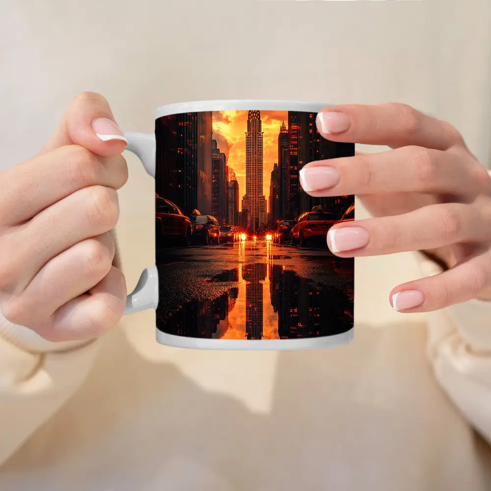Chrysler Building New York Sunset Reflection – Mugs
