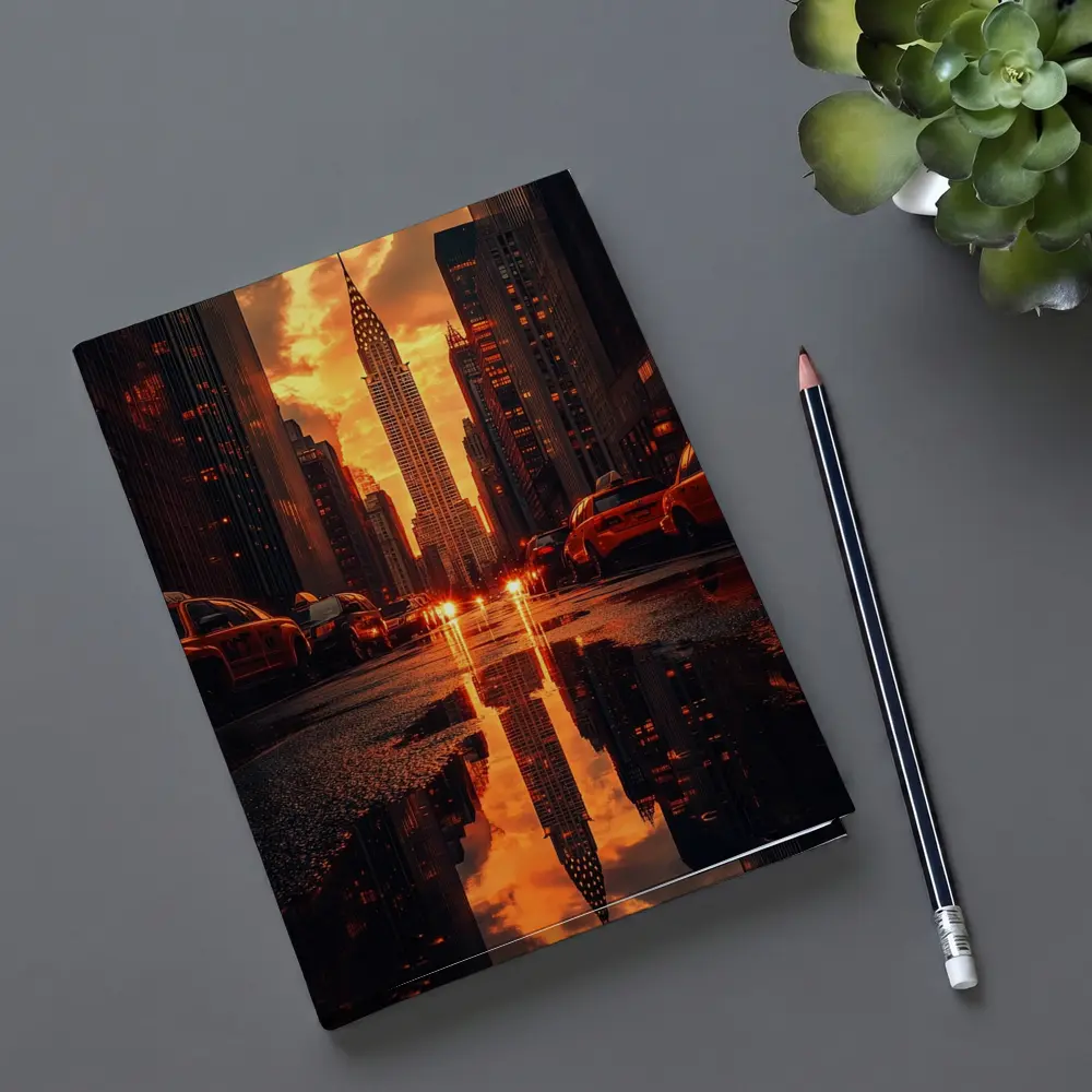 Chrysler Building New York Sunset Reflection – Notebooks