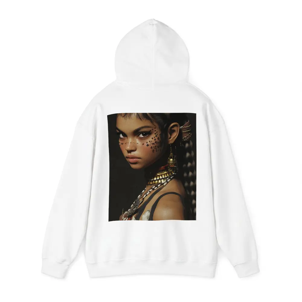 Fantasy Cat Girl Warrior Dark Background Portrait – Hoodies