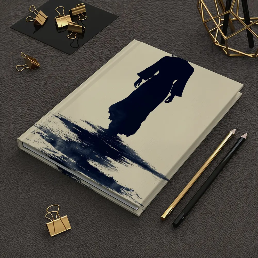 Silhouette Woman Walking Ink Wash Art – Notebooks