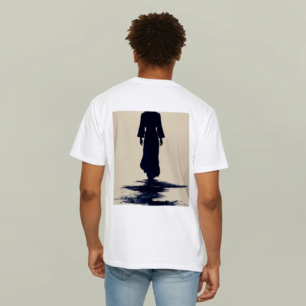 Silhouette Woman Walking Ink Wash Art – T-Shirts
