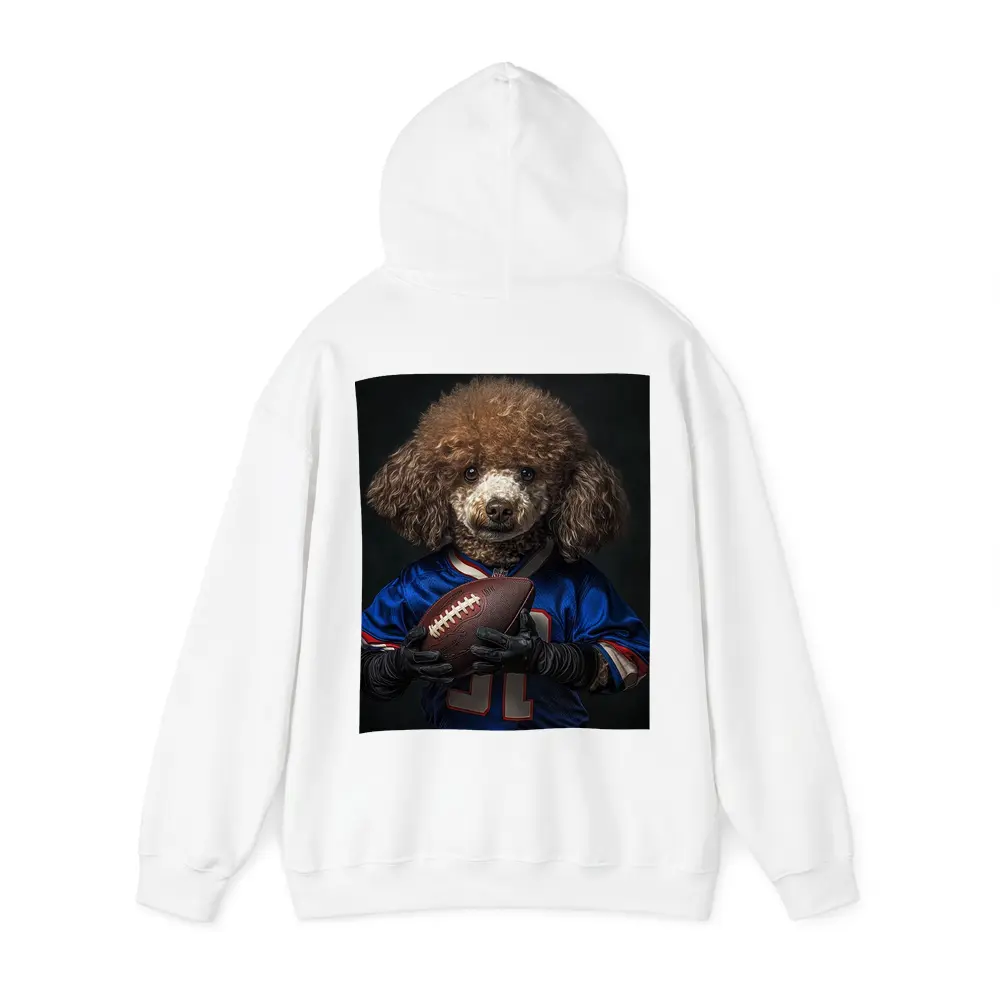 Poodle Dog Football Player Blue Jersey – Hoodies