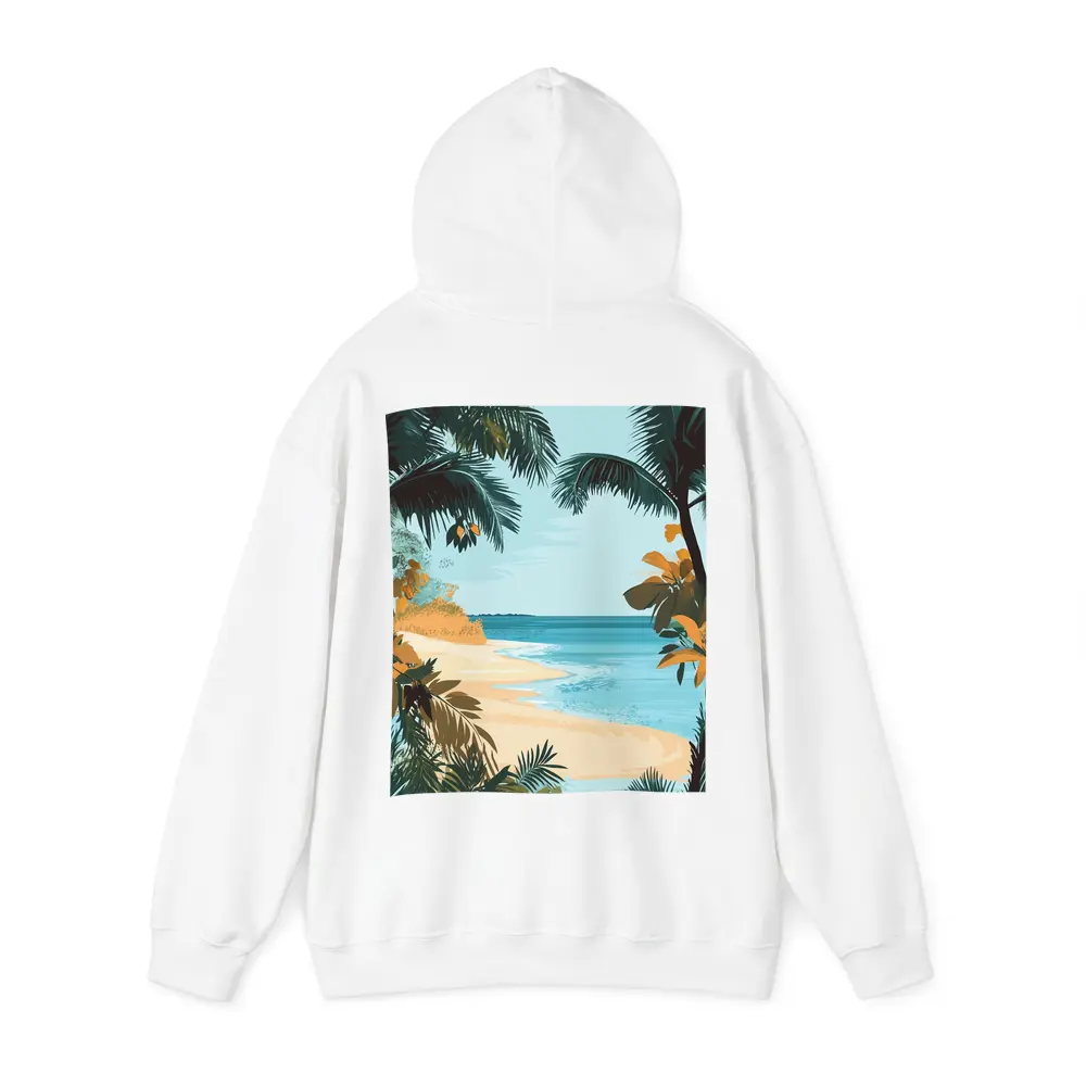 Tropical Beach Palm Trees Illustration Art – Hoodies