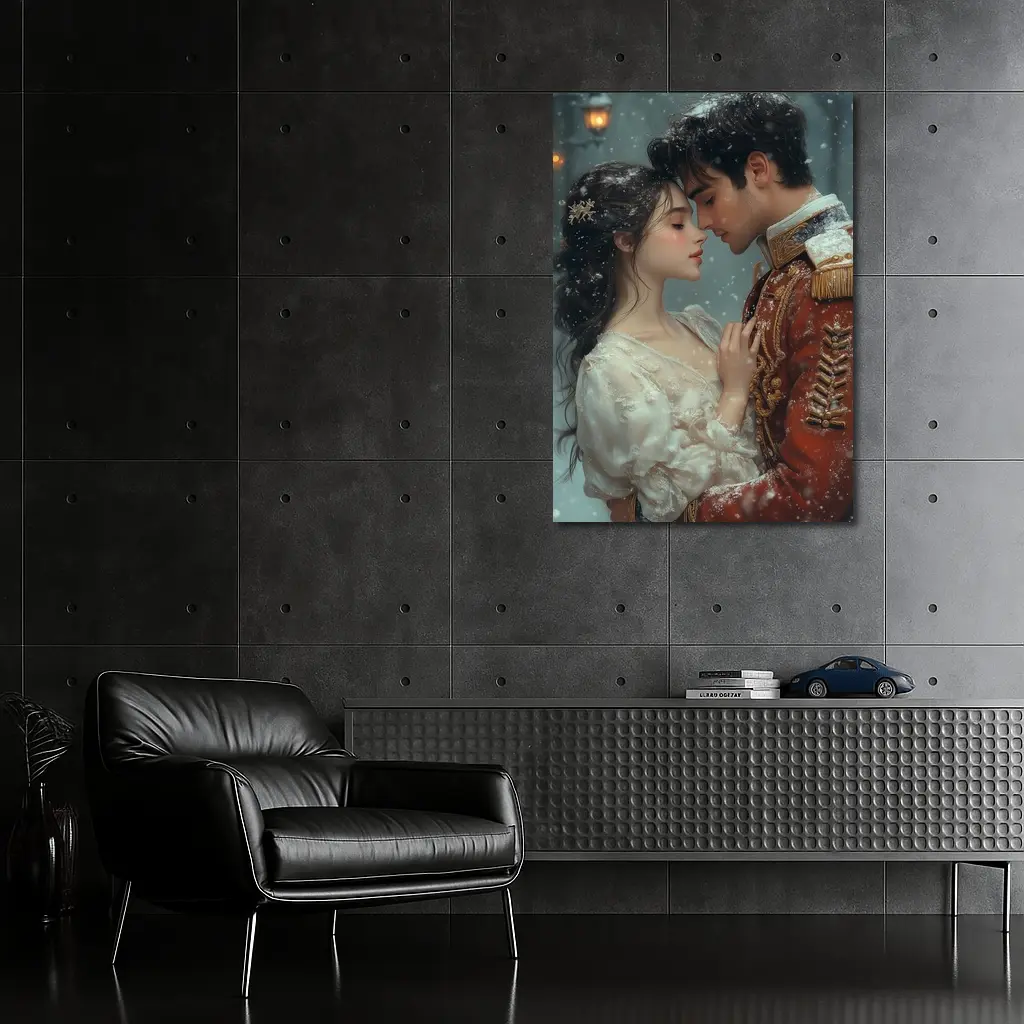 Romantic Couple Snow Winter Fantasy Art – Wall Art