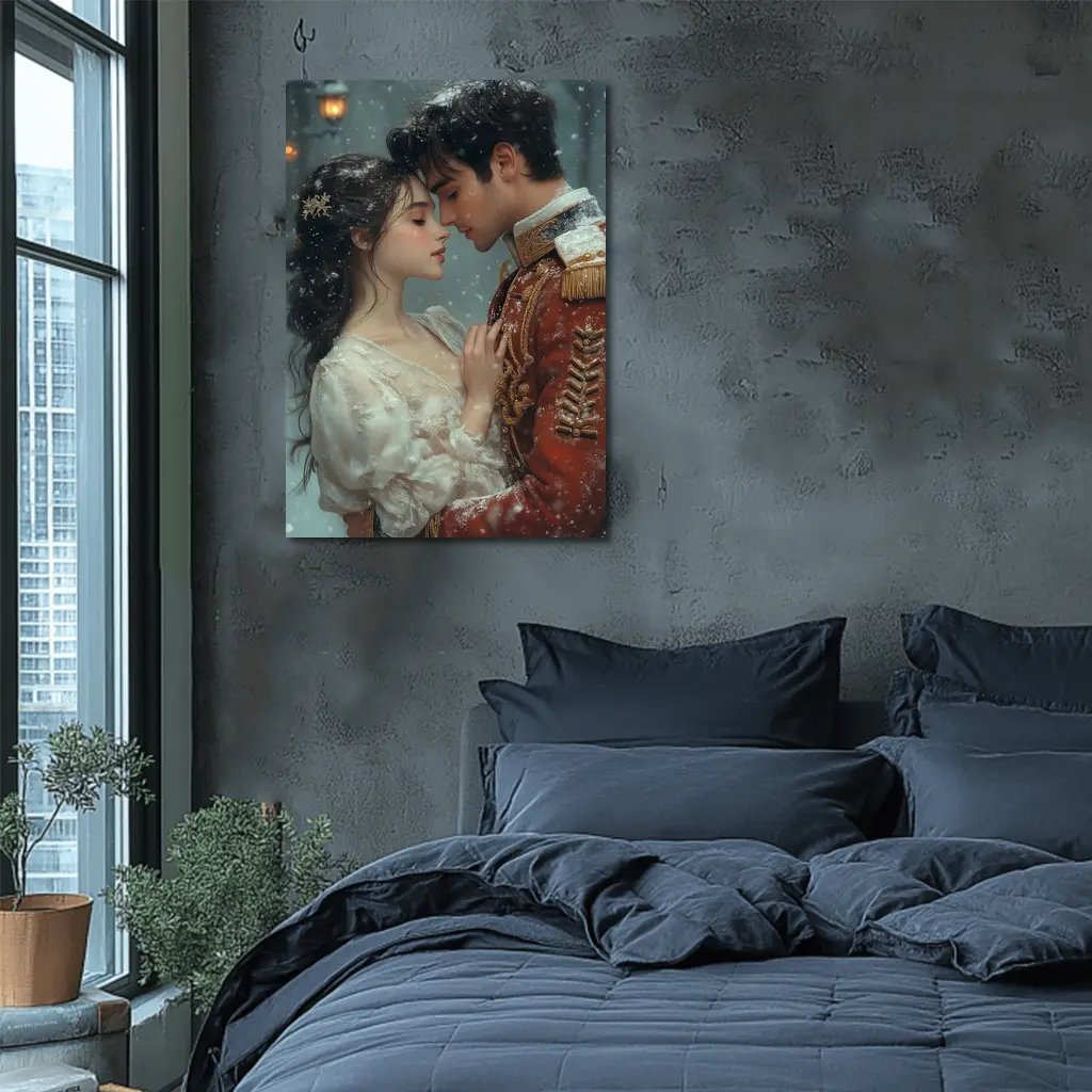 Romantic Couple Snow Winter Fantasy Art – Wall Art