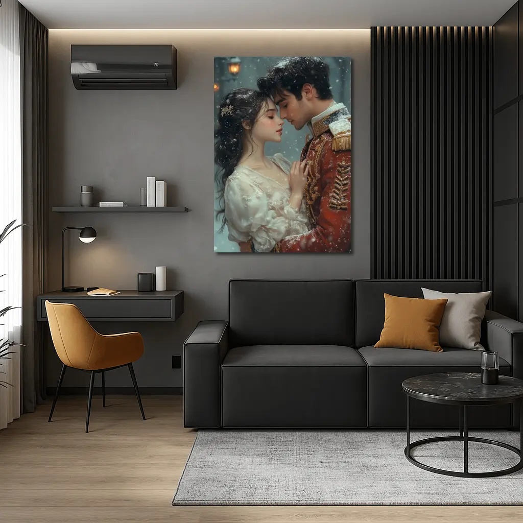 Romantic Couple Snow Winter Fantasy Art – Wall Art