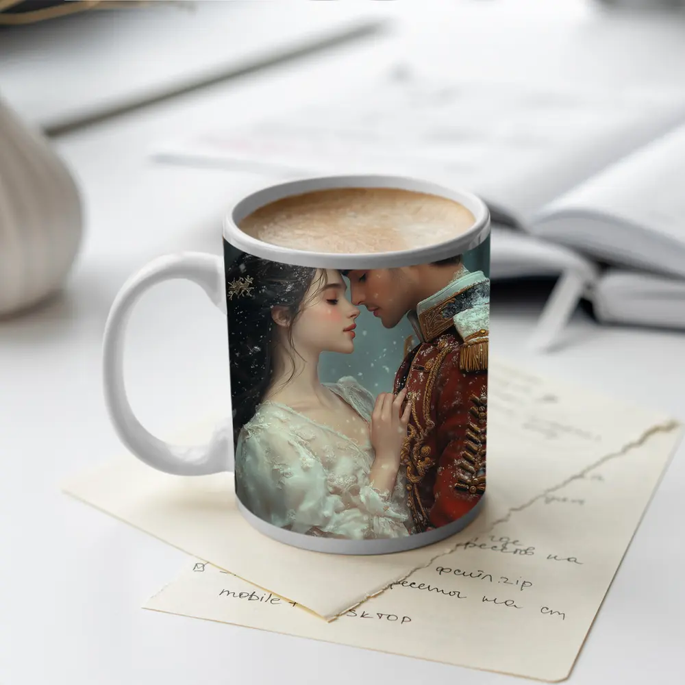 Romantic Couple Snow Winter Fantasy Art – Mugs