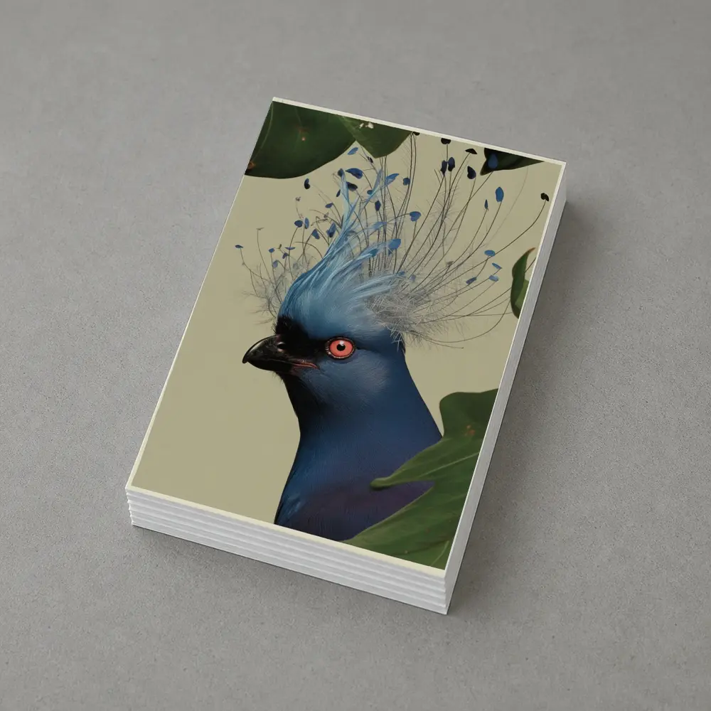Blue Crowned Pigeon Portrait Green Leaves – Postcards